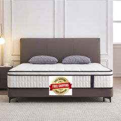 4FT Small Double Mattress, 10.2 INCH Medium Firm Memory Foam Pocket Sprung Hybrid Mattress Orthopedic