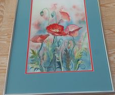 Kate Bedell Watercolour, Poppies