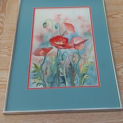 Kate Bedell Watercolour, Poppies