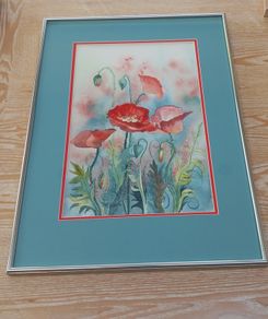 Kate Bedell Watercolour, Poppies