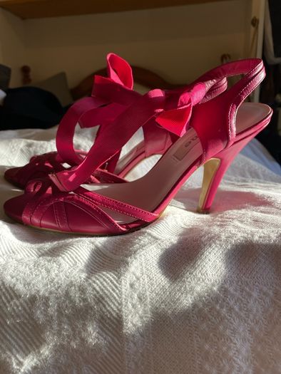 Dune pink lace up shoes