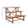 Large 3 Tier Stair Style Wood Plant Stand Patio Rack Outdoor/Indoor Garden Shelf Image 4