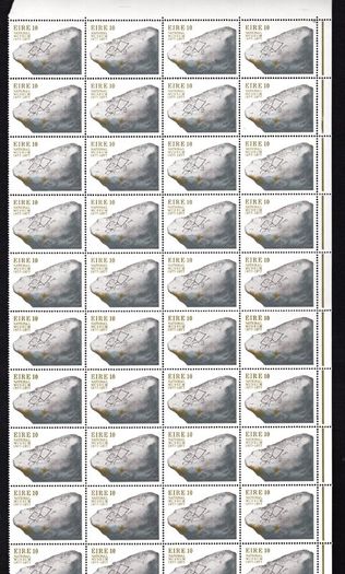 1977 Ireland Centenary of The National Museum Commemorative Stamps block of 40 Mint Never Hinged (MNH)