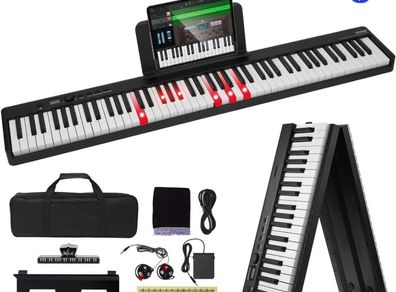 88-Key Folding Piano Digital Keyboard  Bluetooth,
