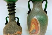 Pair of Murano Scavo glass vases 1960s