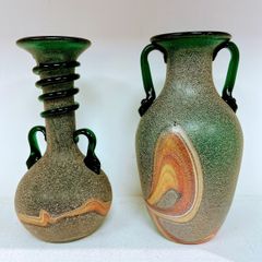 Pair of Murano Scavo glass vases 1960s