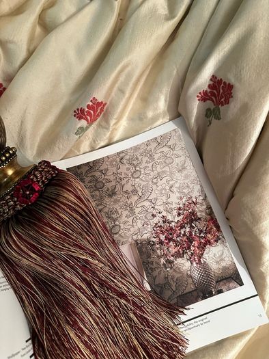 Very Large Stunning Single Silk Interlined Curtain 60"/153cm x 95"/241cm drop