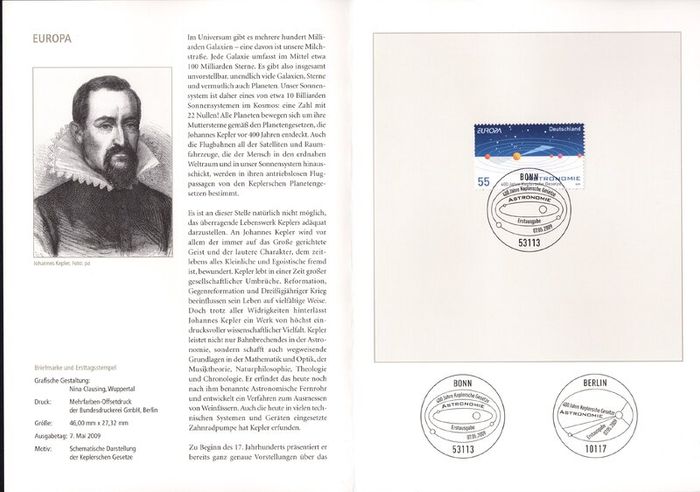 2009 Bundes Republic Deutschland (Germany) Federal Annual Stamp EFT Collection 2009 with 43 images of contents