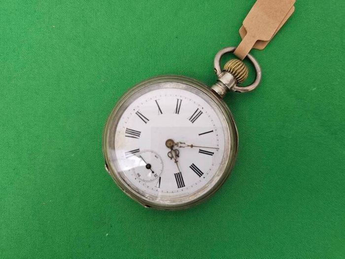 Antique Silver Late 1800s Swiss Made Pocket watch Working