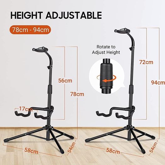 Guitar Stands with Neck Holder Folding Tripod Floor Metal Universal Holder, for Acoustic Electric Guitars Ukulele Violin Banjo Mandolin (FREE POSTAGE)