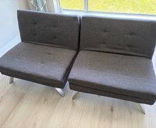 Home Duo Fabric 2 Seater Clic Clac Sofa Bed - Charcoal
