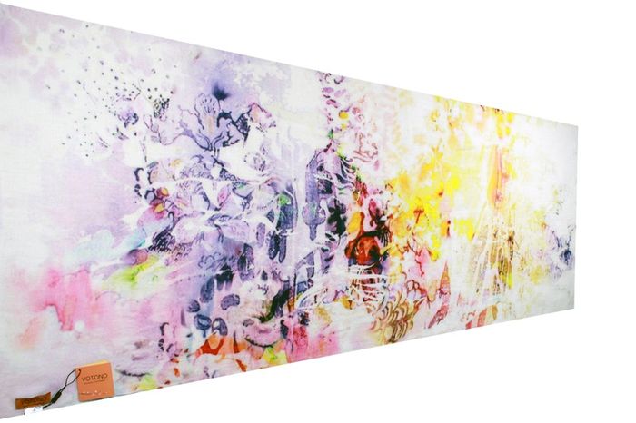 Luxury Watercolor Mongolian Cashmere Shawl, 200x70cm