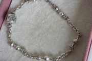 Pandora sterling silver station chain clasp bracelet size 19cm for the right size please check all the photos