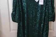 Quiz Sequin Green Top Size Uk 26 (nwt)