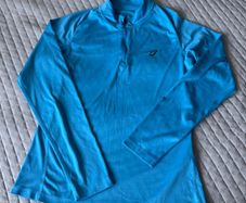 ASICS Blue Long Sleeve Zip Sports Top Size S