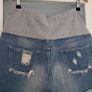 UNSIGNED Distressed denim maternity shorts Sz M (Fit 12UK) Image 4