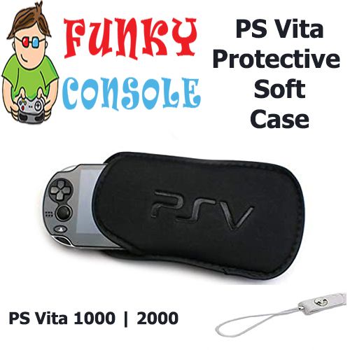 PS Vita 1000 2000 Protective Soft Pouch Cover Case with Strap PSV1000 PSV 2000