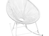 Outdoor Rocking Chair White Poly Rattan