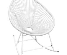 Outdoor Rocking Chair White Poly Rattan