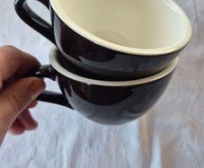 2 Barista-style ceramic cups