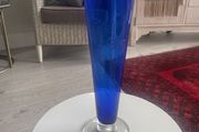 Vintage Cobalt Blue Tall Glass Vase