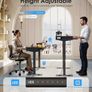 Standing Desk with Keyboard Tray & Storage Drawers, 120cm Height Adjustable Desk with Monitor Stand, LED Lights, Power Outlet and USB Ports for Home Office, Rustic Brown Image 5