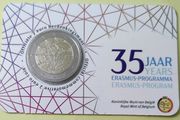 Belgium 2 Euro Commemorative Coin 2022 - Erasmus. BU. Coincard.