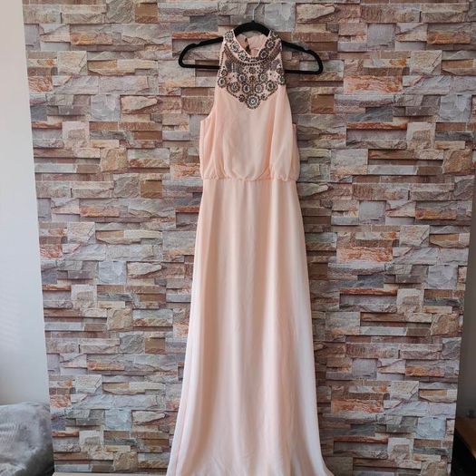 Miss Selfridge Peach Maxi dress size 8