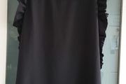 maggie &amp; me black tunic / top with ruffle sides Sz L (10-14 UK)