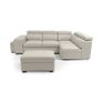 Beige Corner Sofa Bed + Storage + Footstool Image 3