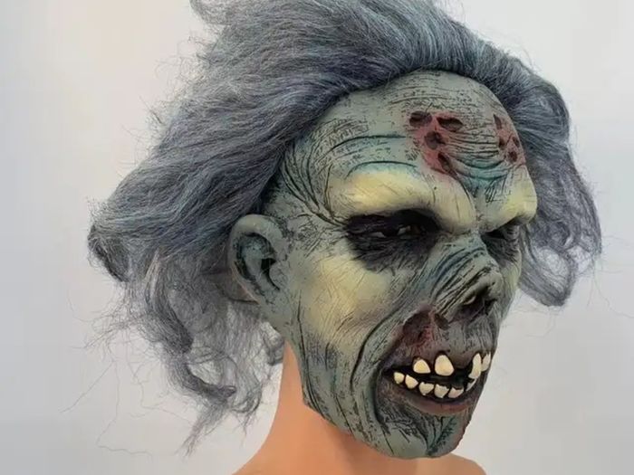 Halloween zombie latex mask with hair.