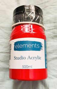 Elements Acrylic Paint Crimson, 500 ml