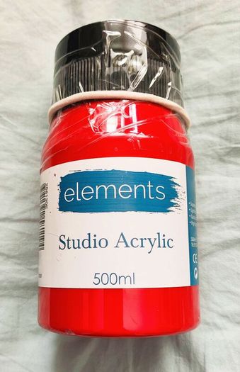 Elements Acrylic Paint Crimson, 500 ml