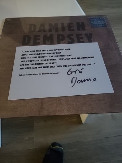 Damien Dempsey Shots vinyl and signed lyric card