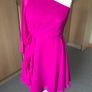 Jenny Packham fuchsia one shoulder chiffon dress size 10 Image 2