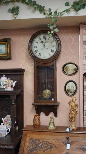 Antique Irish Oak Wall Clock, c.1910
