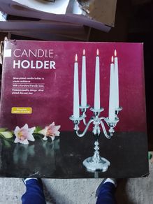 silver-plated candle holder