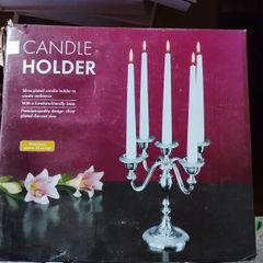 silver-plated candle holder