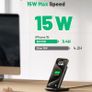 Wireless Charger Stand, 15W Qi Fast Charging Dock Phone Charger, Adaptive LED Wireless Charging Station for iPhone 16 15 14 13 12 11 9 8 XR, Samsung S22 S21 S10 S9, LG V40 G8, Pixel 8 7 6 etc. Image 5