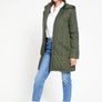 V BY VERY Womens Quilted Shower Resistant Khaki Jacket Size 8! Image 4
