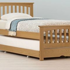 Solid Single Bed + Pull-Out Trundle (Converts to Double)