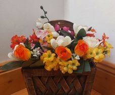 Artificial flower basket