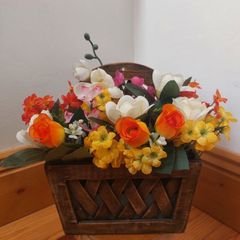 Artificial flower basket