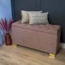Boucle storage box ottoman Pouffe Dusty pink Image 7