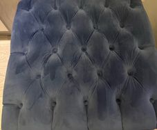 Navy velvet deep buttoned foot stool