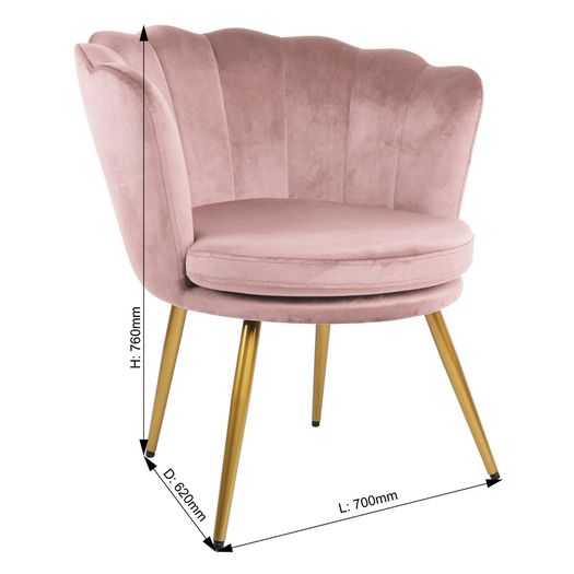 Pink Genesis Flora Accent Chair with Petal Back Armchair