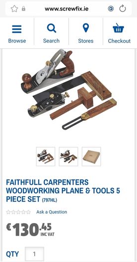 Faithfull Carpenters Woodworking Planes & Tools 5 Piece Set