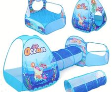 Tent 3 in 1 Kids Play Tent with Play Tunnel, Ball Pit, 3 In 1 Kids Play Tent