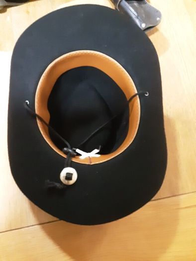 Premium Western Set - 100% Wool Cowboy Hat Size 57 & Genuine Leather Gun Belt Rig