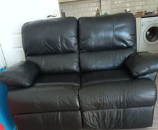2 seater recliner sofa black leather